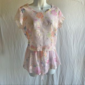 90’s Victoria’s Secret Sheer Floral Crop Top Shorts Set Vintage